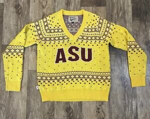 Campus Specialties Arizona State University ASU L Ugly Christmas Sweater Yellow